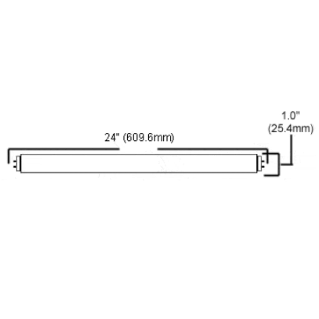 24 Inch T8 Fluorescent Tube Light Bulb 17W 3000K Soft White G13 Bi-Pin Base Pack of 25 Z748