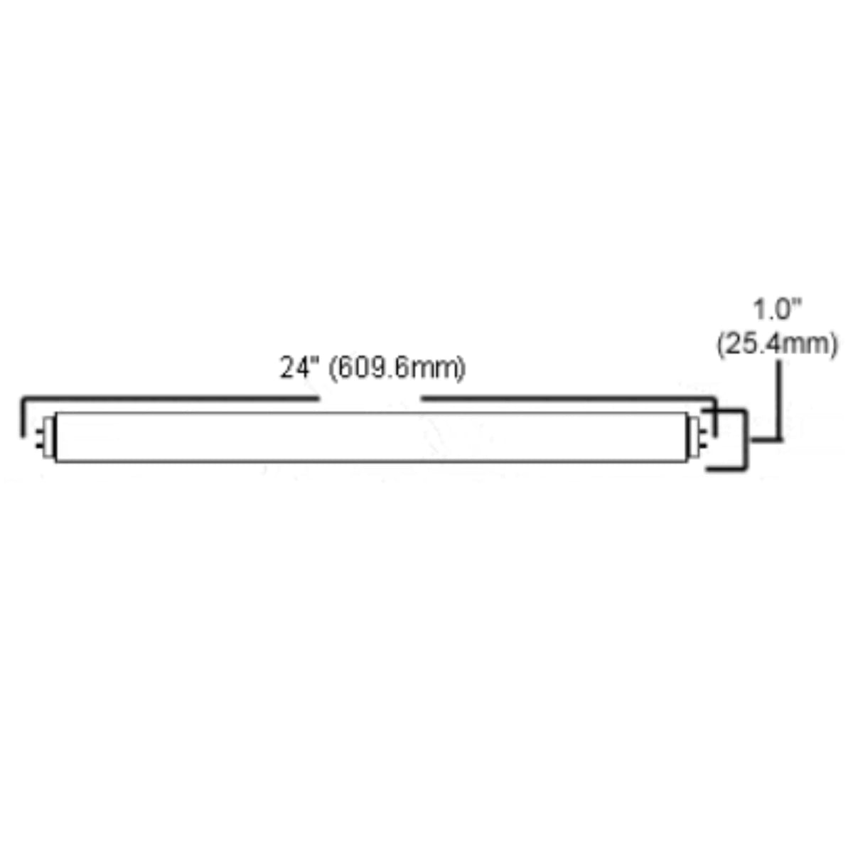 24 Inch T8 Fluorescent Tube Light Bulb 17W 3000K Soft White G13 Bi-Pin Base Pack of 25 Z748