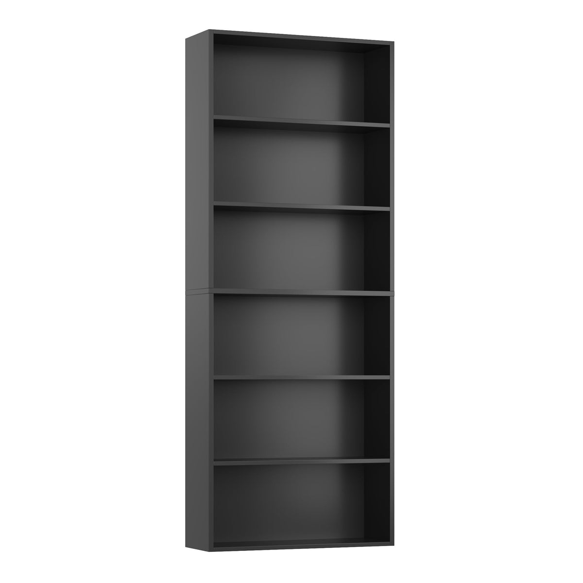 6 Tier Tall Black Bookshelf and Bookcase P936857
