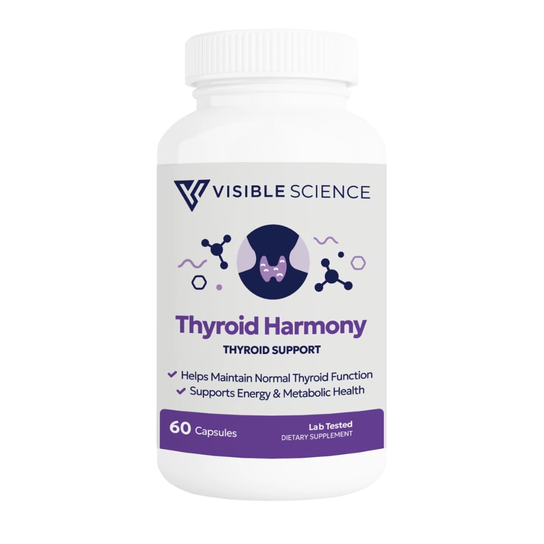 Thyroid Support Supplement with Iodine Selenium Ashwagandha B12 Zinc 60 Capsules E2676
