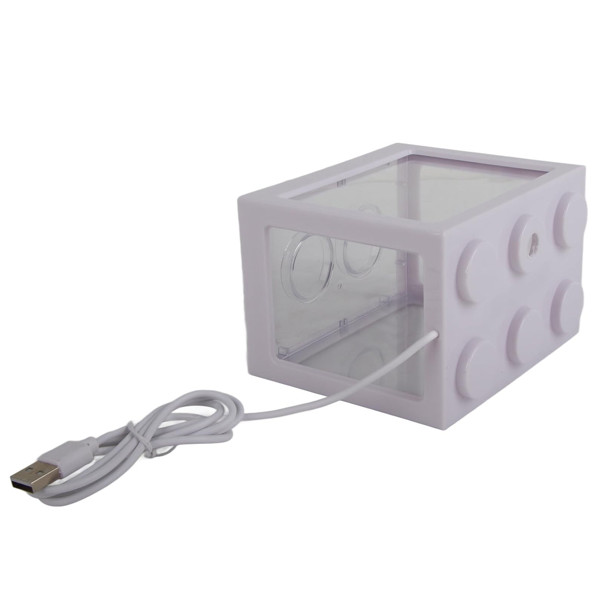 Mini Fish Tank Aquarium Bowl with USB LED Light J1383