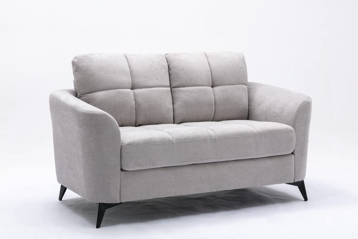 Light Gray Upholstered Loveseat K48127