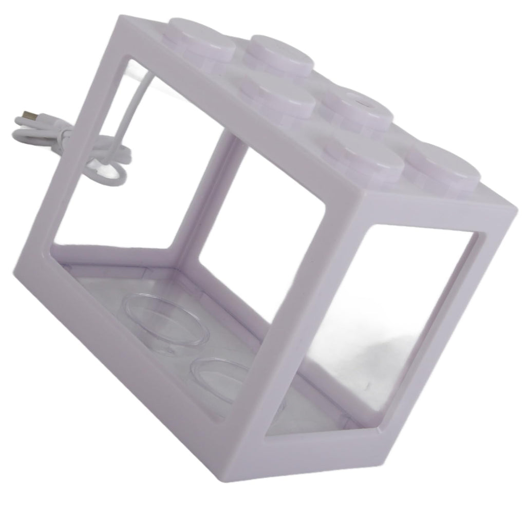 Mini Fish Tank Aquarium Bowl with USB LED Light J1383