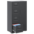 4 Drawer Black Vertical File Cabinet with Lock C667253