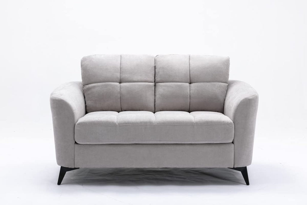 Light Gray Upholstered Loveseat K48127