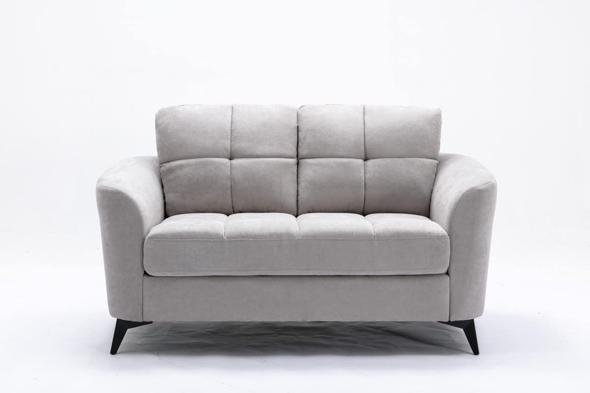 Light Gray Upholstered Loveseat K48127
