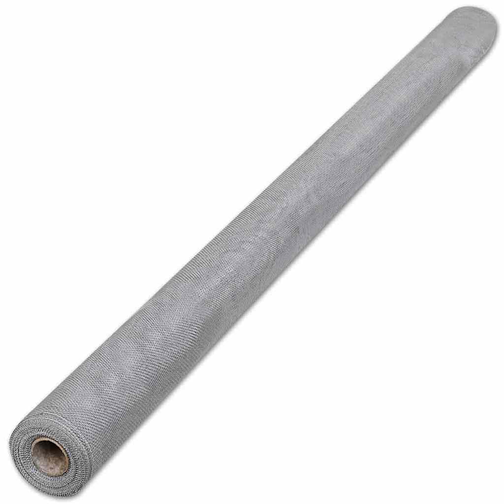 Aluminum Mesh Screen 39.4x196.9 Inch Silver Y85735