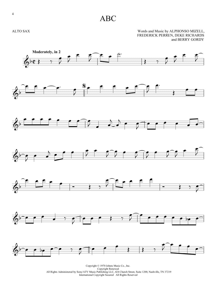 Alto Sax Sheet Music Songbook A81050