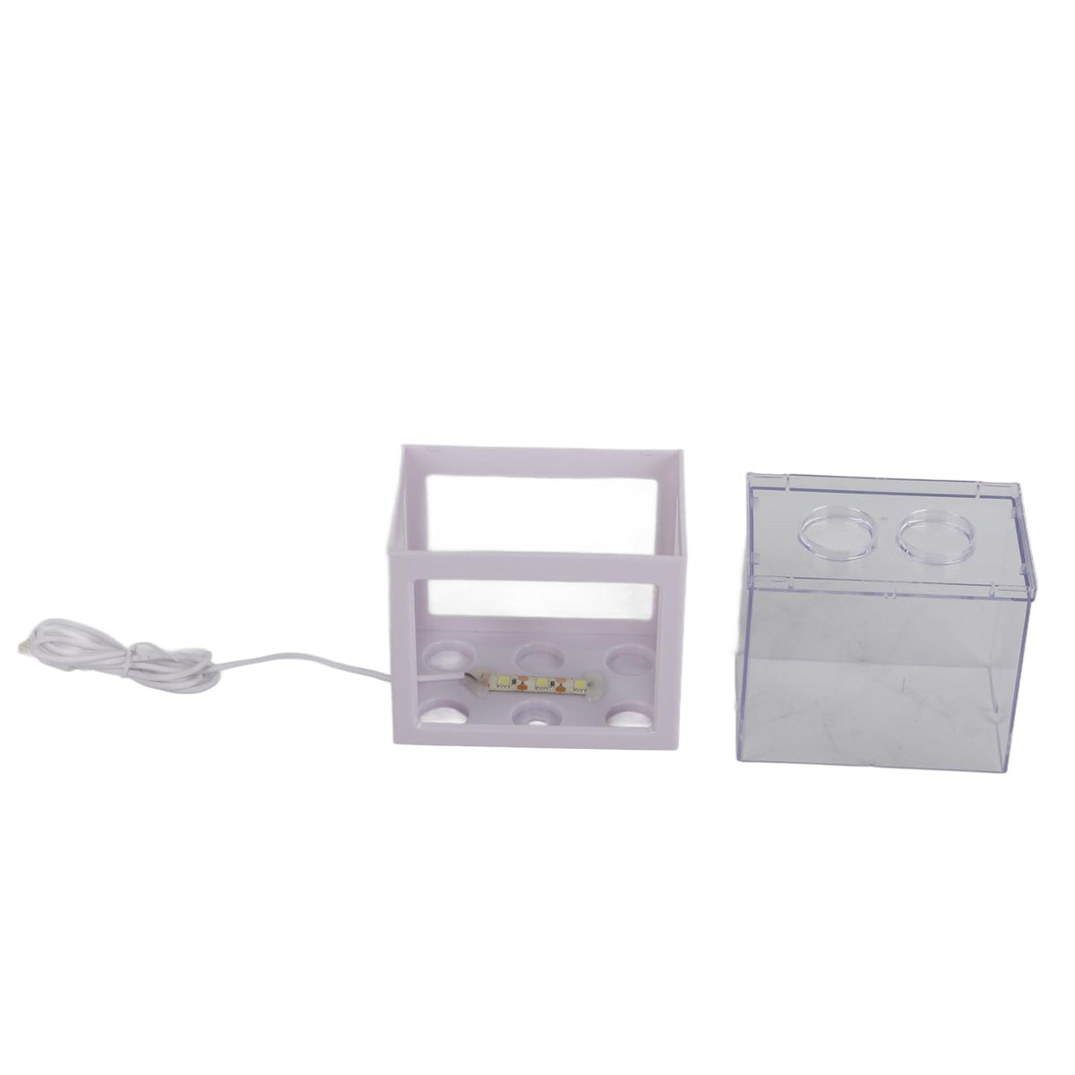 Mini Fish Tank Aquarium Bowl with USB LED Light J1383