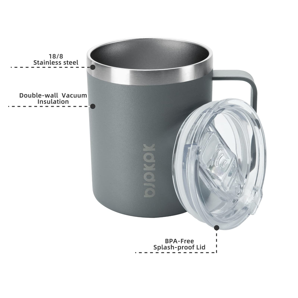 2PCS 14oz Insulated Stainless Steel Coffee Mug with Lid H4447
