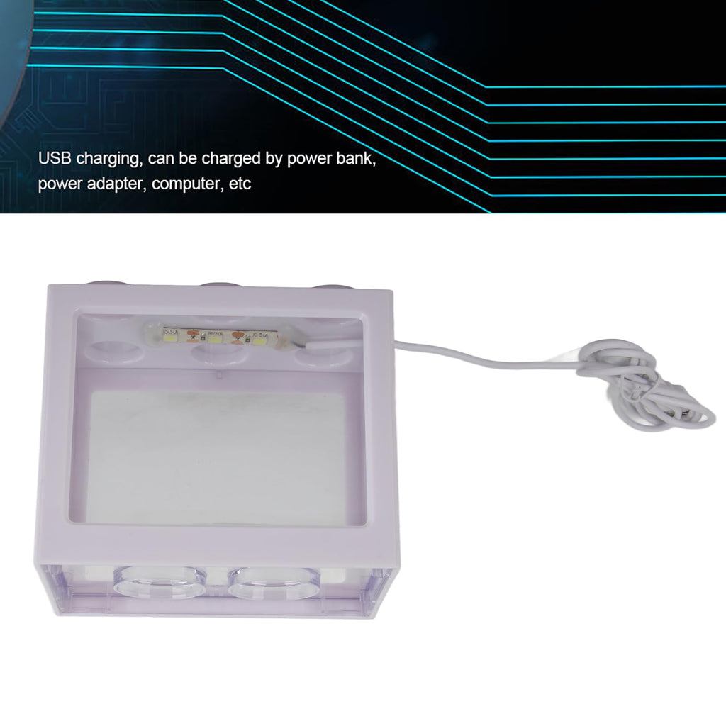 Mini Fish Tank Aquarium Bowl with USB LED Light J1383