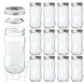 16oz Regular Mouth Mason Jars 12 Pack with Lids & Bands E9513