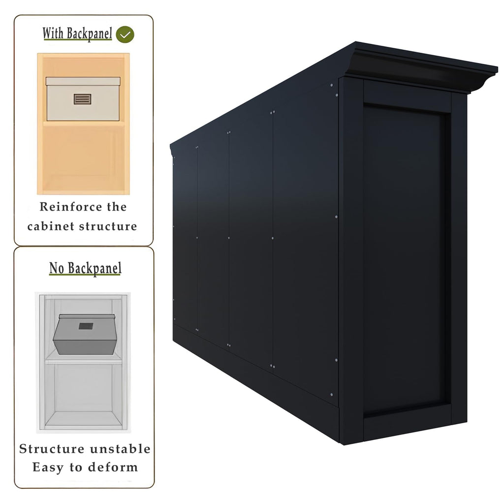 Black 8-Cube Open Bookcase with 2-Tier Low Cabinet G75613