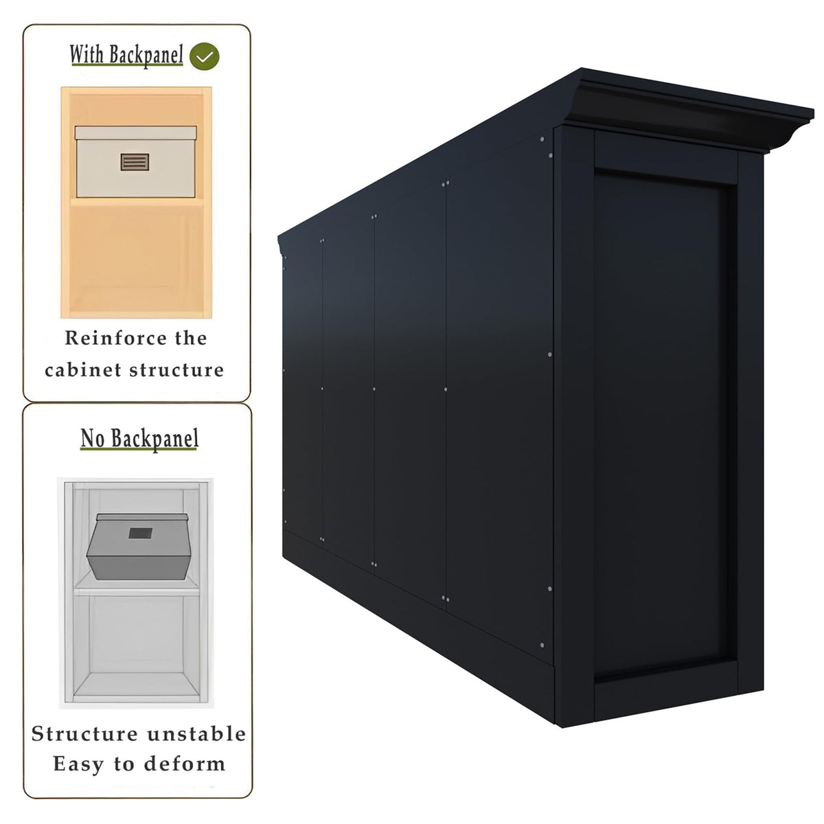 Black 8-Cube Open Bookcase with 2-Tier Low Cabinet G75613