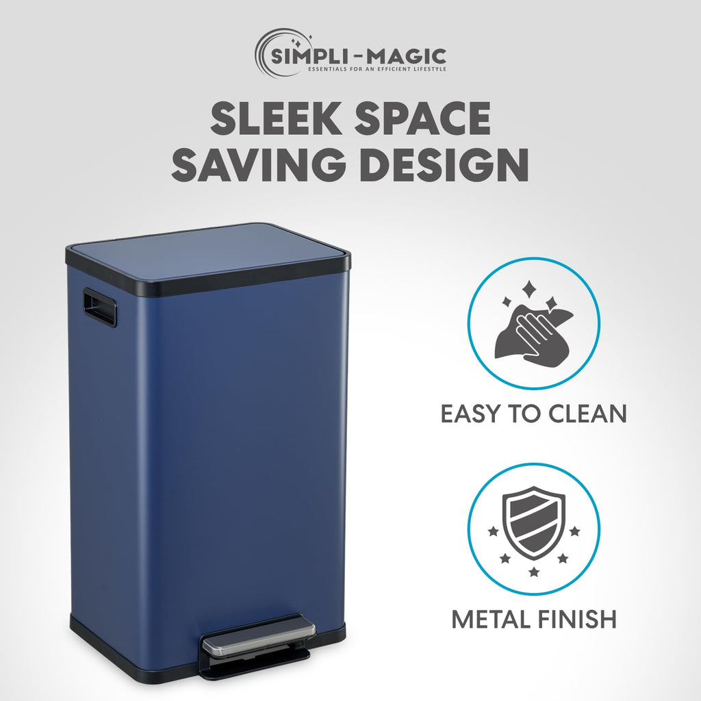 50L Stainless Steel Kitchen Trash Can with Soft-Close Lid Q21634