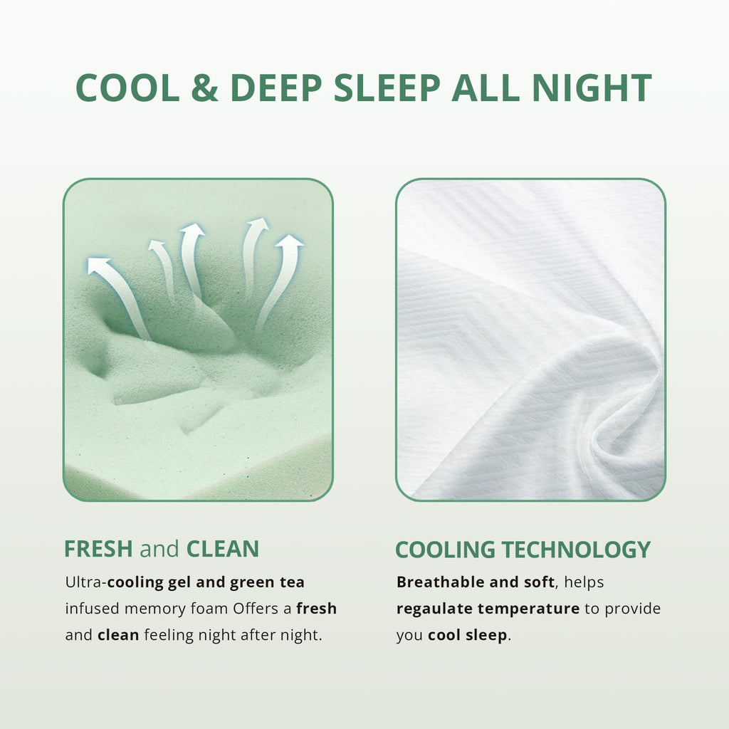 Twin 6 Inch Green Tea Gel Memory Foam Mattress T62773