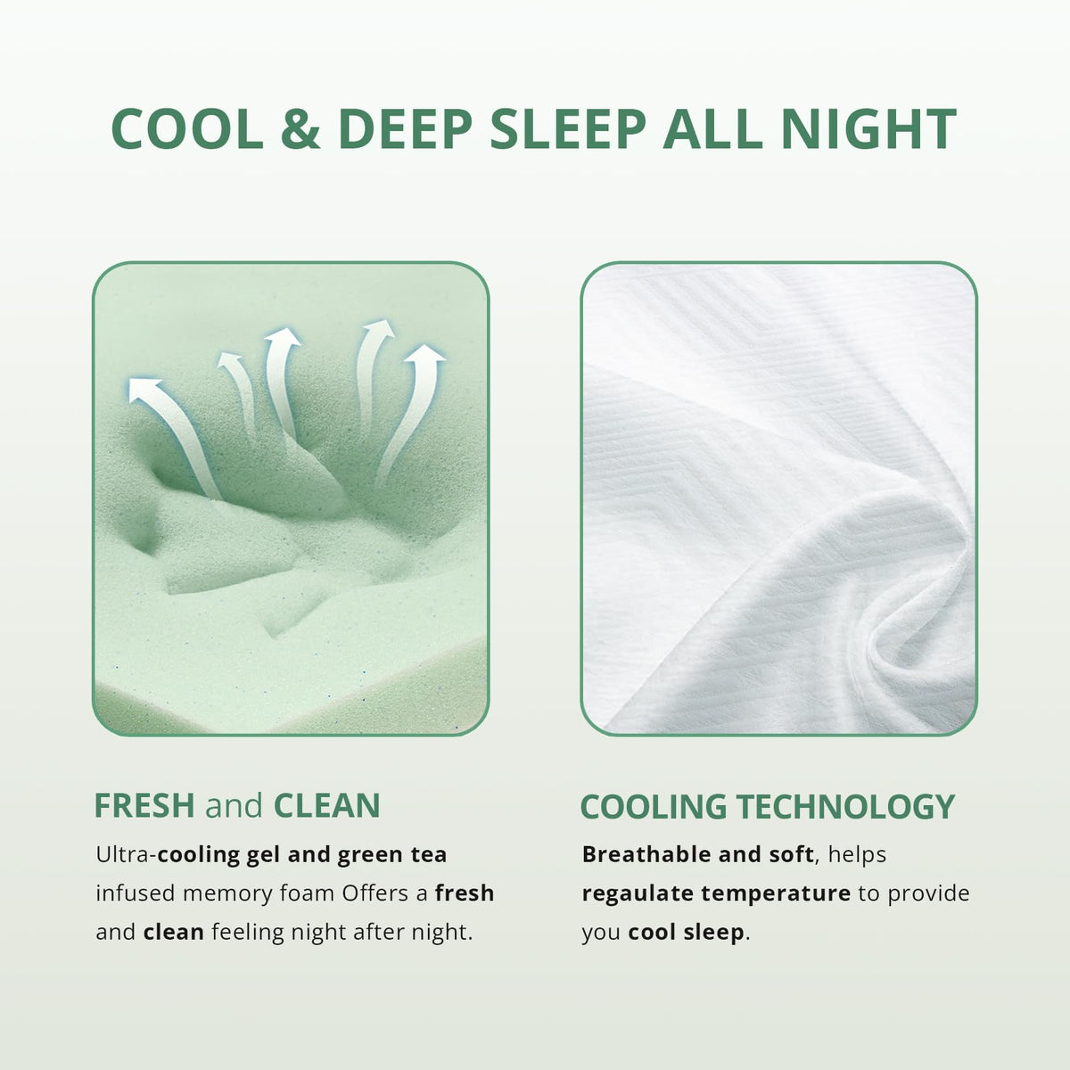 Twin 6 Inch Green Tea Gel Memory Foam Mattress T62773
