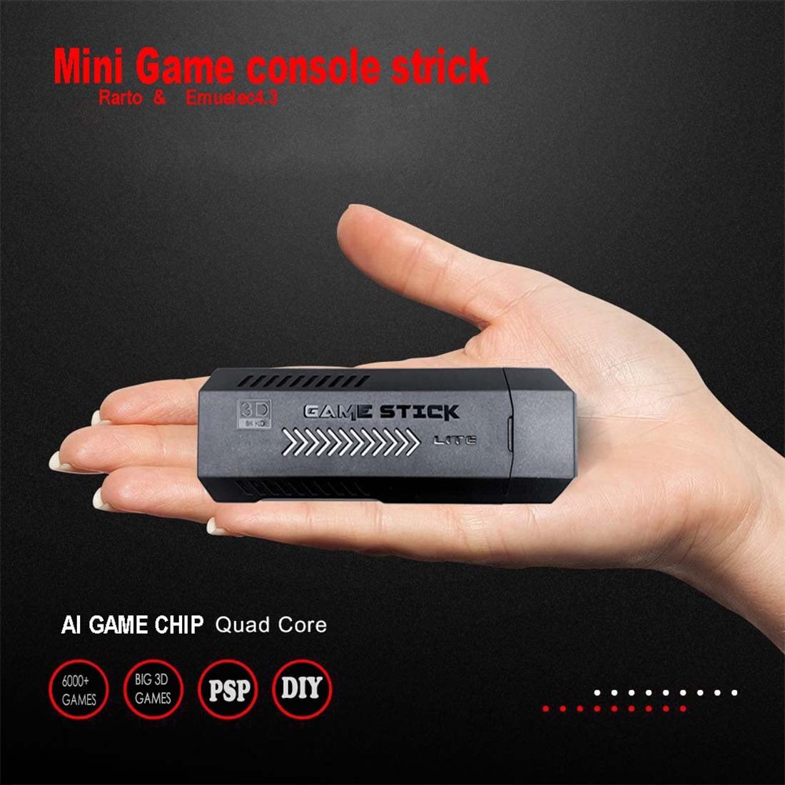 4K HD Retro Game Console with 2 Wireless Controllers, 64GB M8602