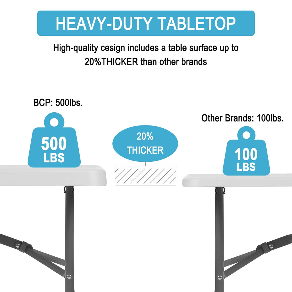 6FT White Portable Plastic Folding Table X7575