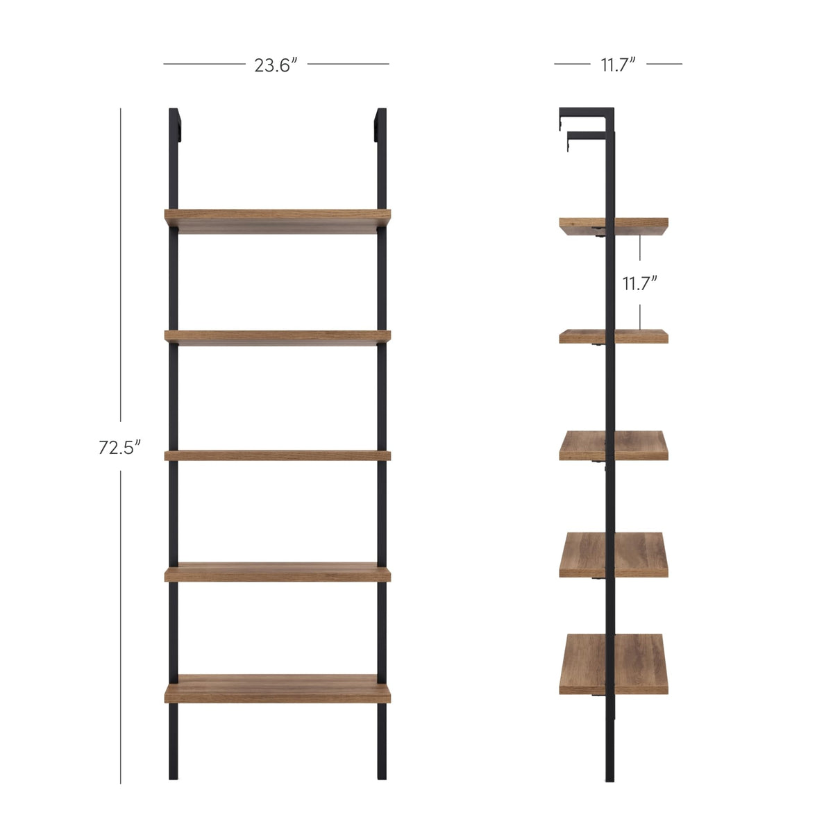 5-Shelf Oak Wood Modern Bookcase F69489