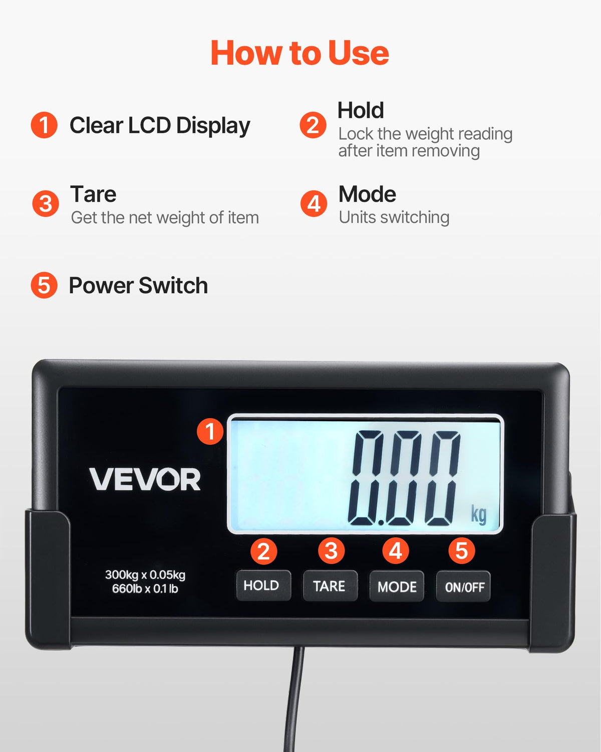 Digital Shipping Scale 660 lbs with LCD Display P206672