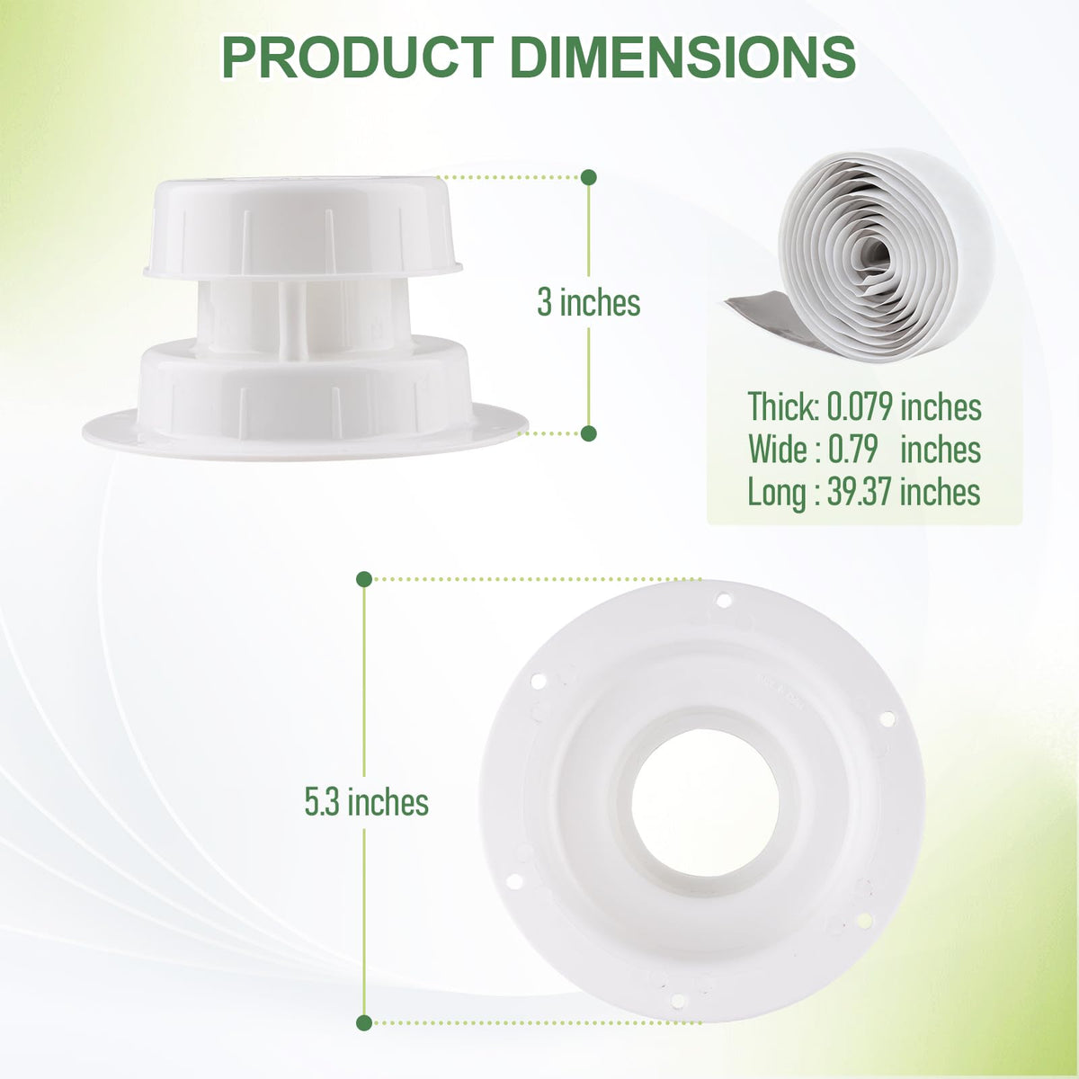 RV Plumbing Vent Covers with Screws, 2 Pack L706
