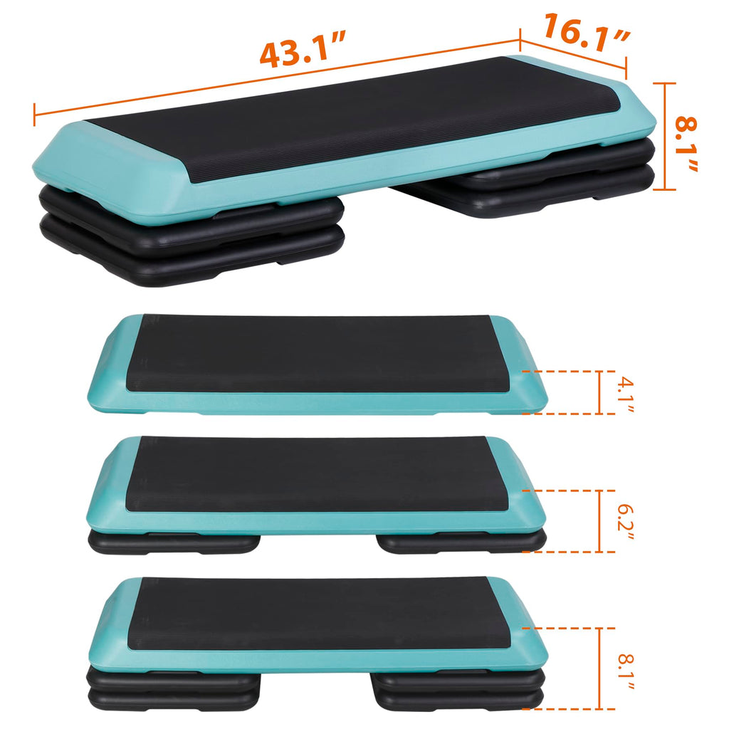 43 Inch Adjustable Aerobic Stepper with 4 Risers E627
