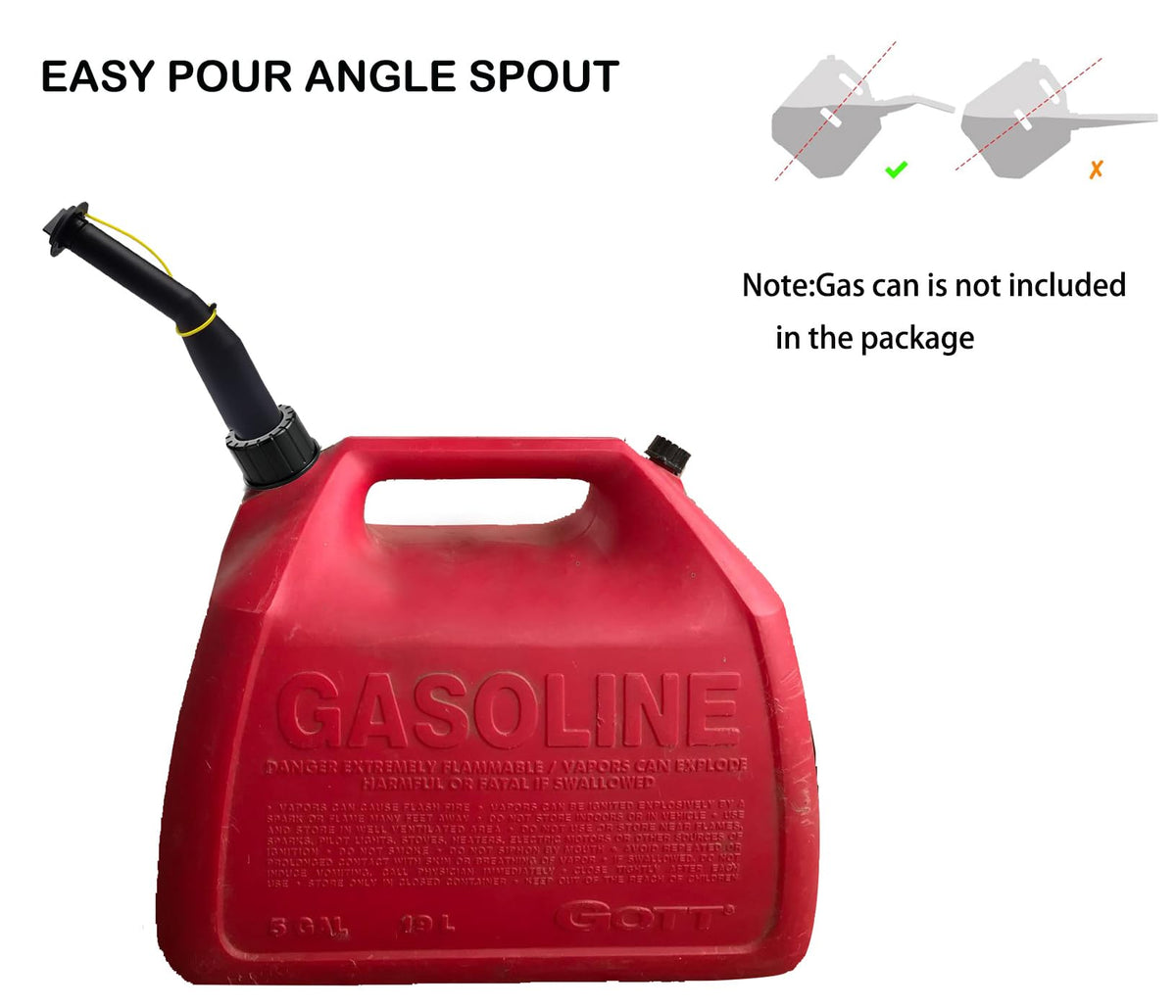 Gas Can Spout Replacement Kit with Gaskets Vent Cap Black 3 Kit K6919