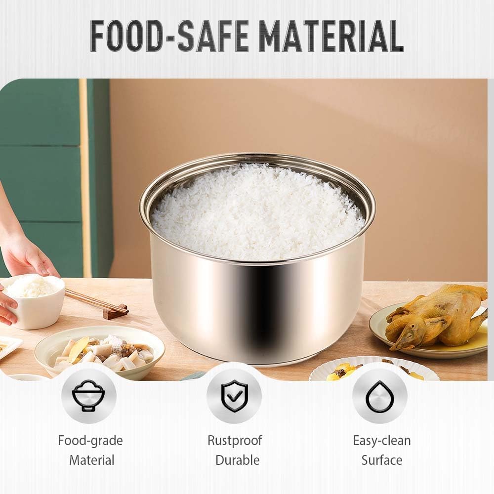 Stainless Steel Rice Cooker Inner Pot with Steamer Basket 3.0L R300343