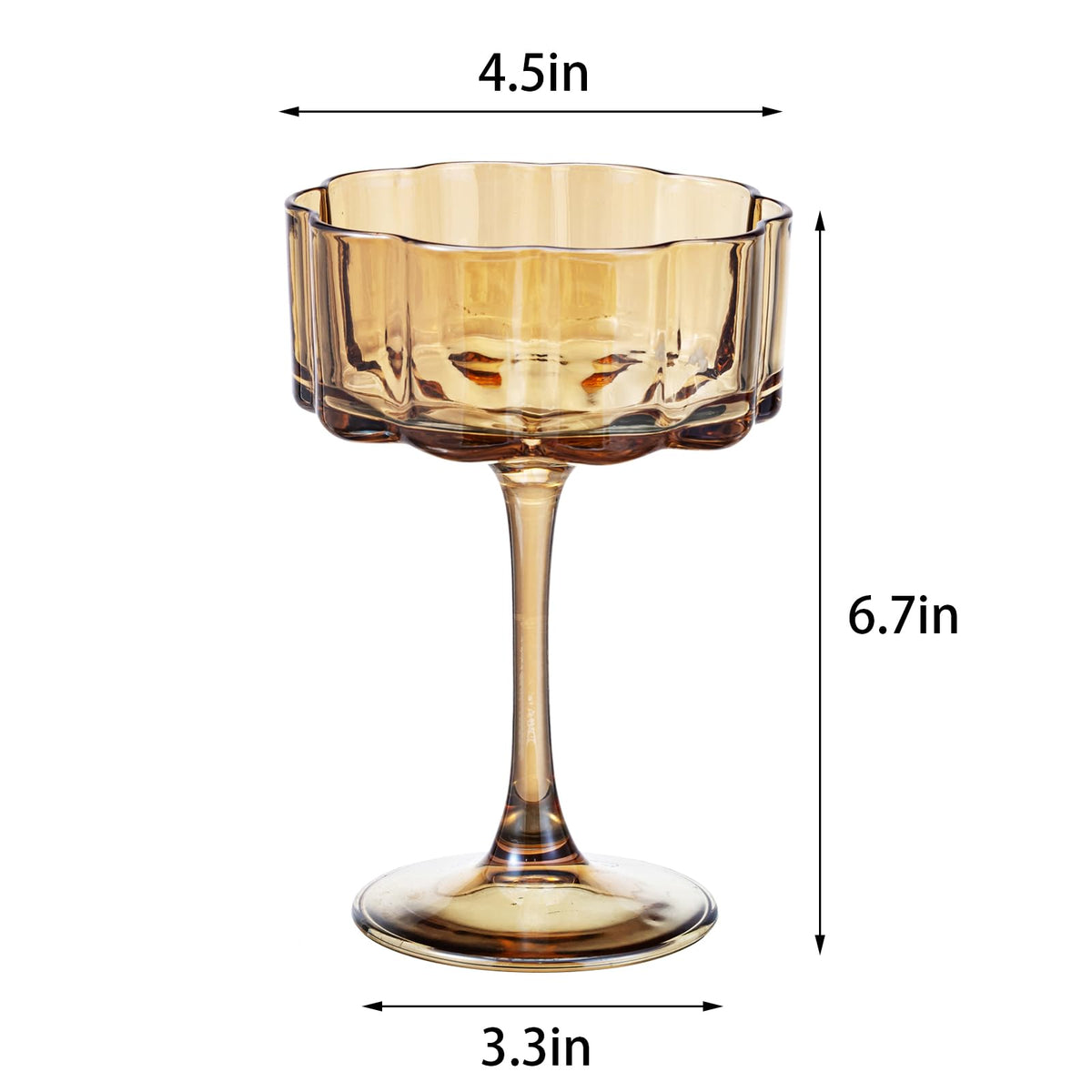 Amber 13oz Glass Coupes Set Of 6 N409673