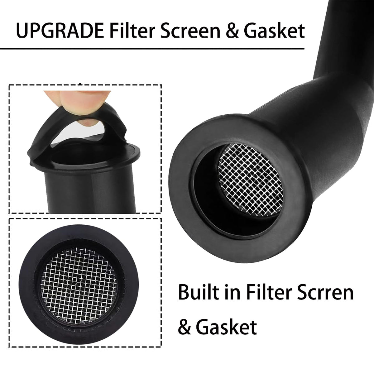 Gas Can Spout Replacement Kit with Gaskets Vent Cap Black 3 Kit K6919