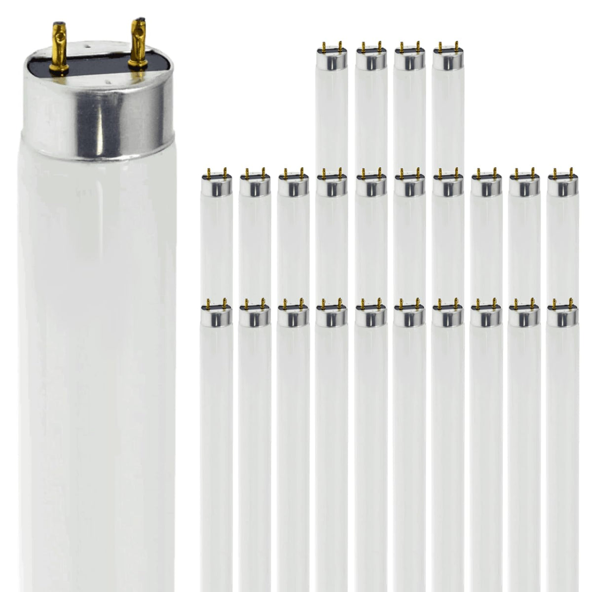 24 Inch T8 Fluorescent Tube Light Bulb 17W 3000K Soft White G13 Bi-Pin Base Pack of 25 Z748