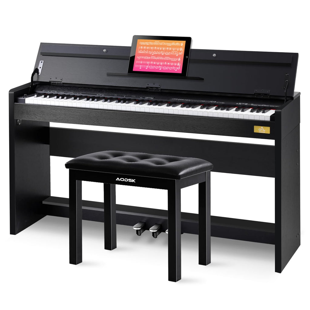 88-Key Weighted Piano with Stand, Pedals & Bench Q7401
