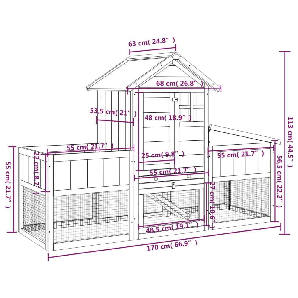 Wooden 2-Tier Rabbit Hutch S4426