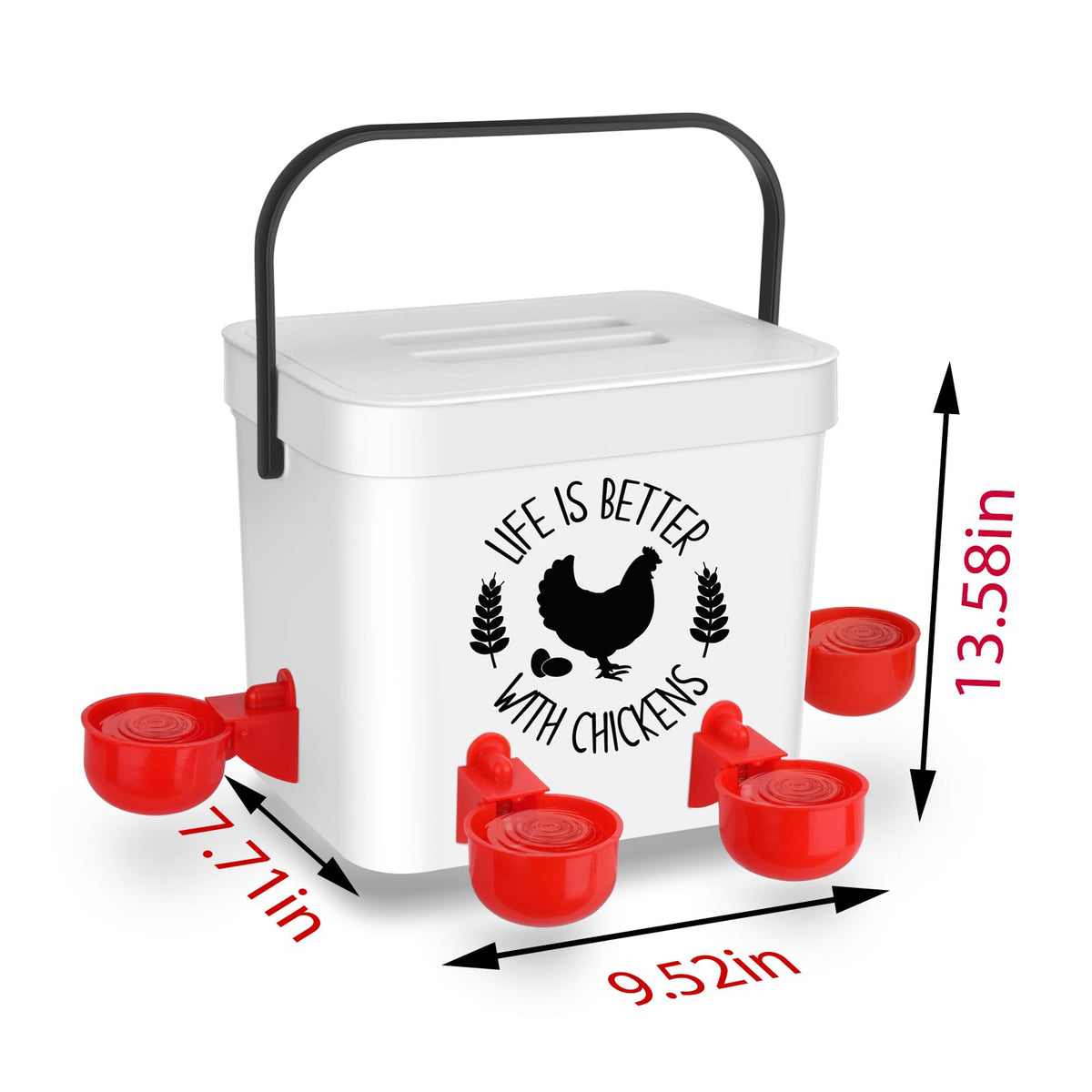 Chicken Waterer with 4 Water Cups 2 Gallon B741322