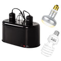 Reptile Heat Lamp Combo Pack with Dual Light Fixture, 100W Basking Spot Light & 26W UVA UVB Bulb N24154