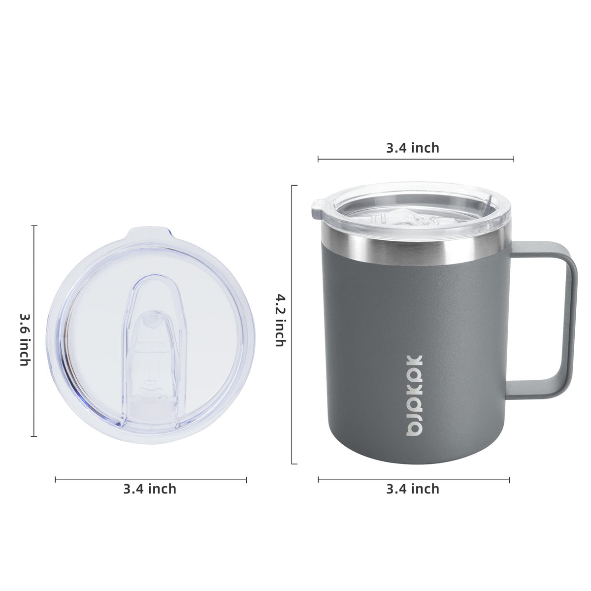 2PCS 14oz Insulated Stainless Steel Coffee Mug with Lid H4447