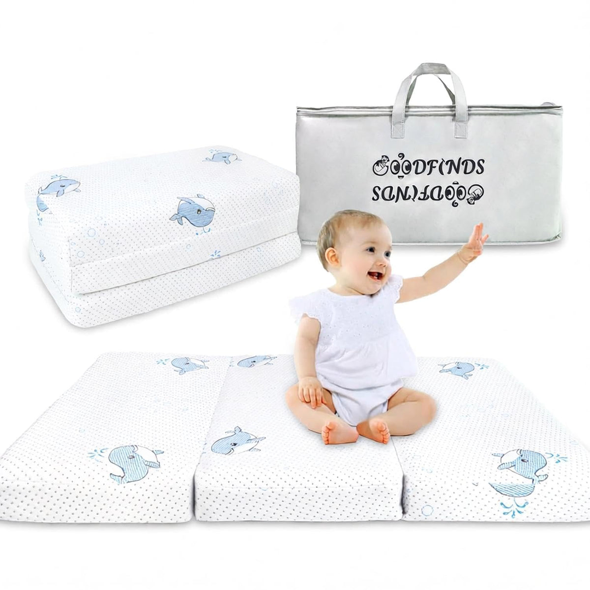 Pack and Play Mattress, 38"x26" Trifold Memory Foam W4402