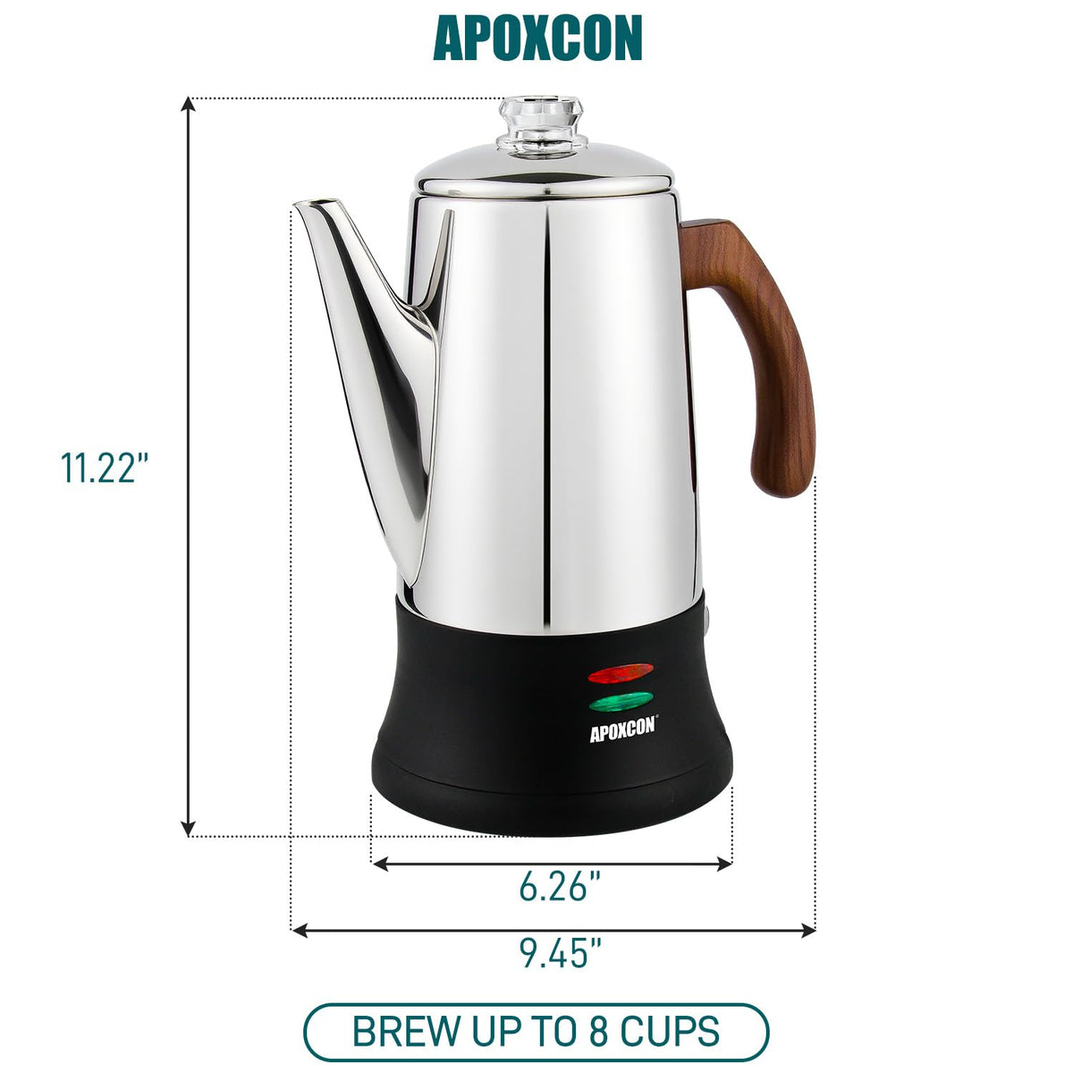 Electric Stainless Steel Coffee Percolator 8 Cup V448