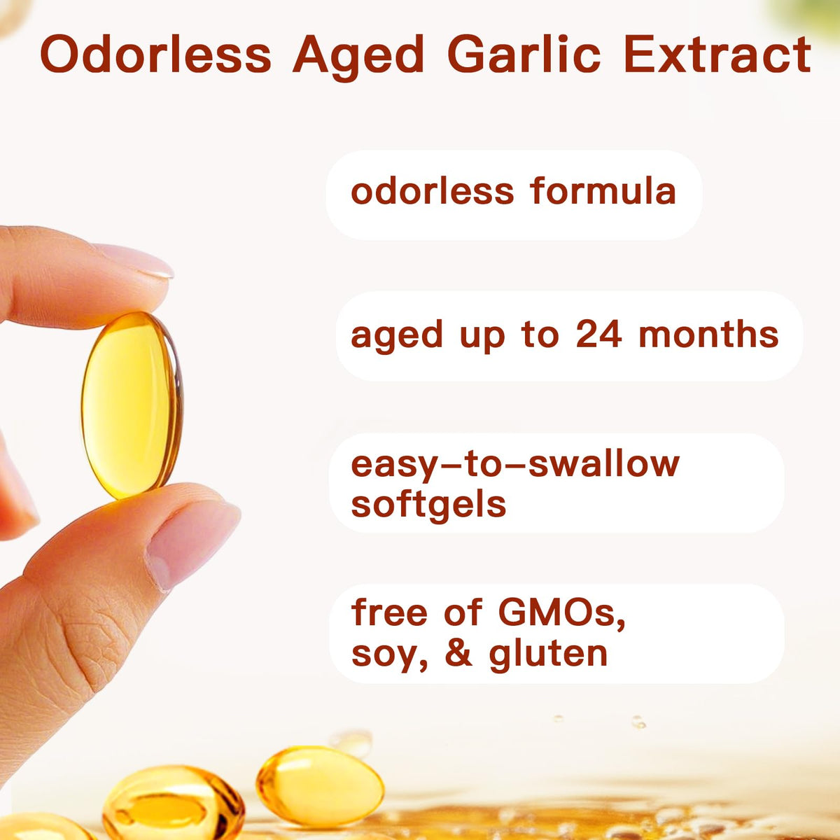 Odorless Organic Garlic Capsules K9743