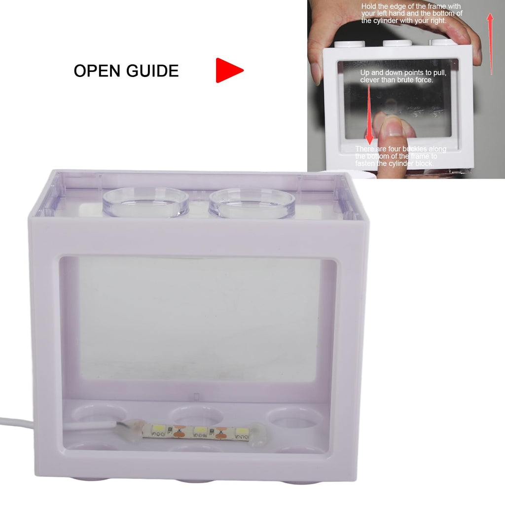 Mini Fish Tank Aquarium Bowl with USB LED Light J1383