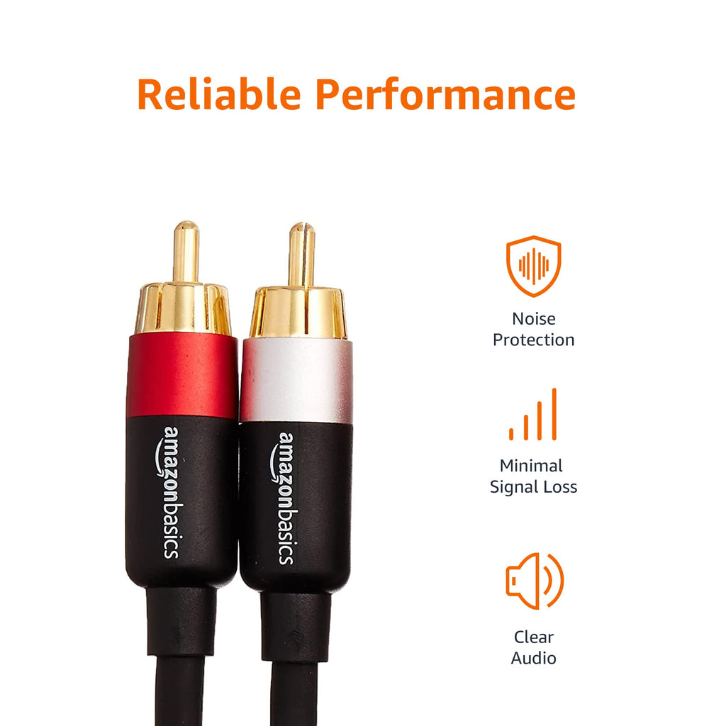 2 RCA Stereo Audio Cable, 4 Feet, Black K474