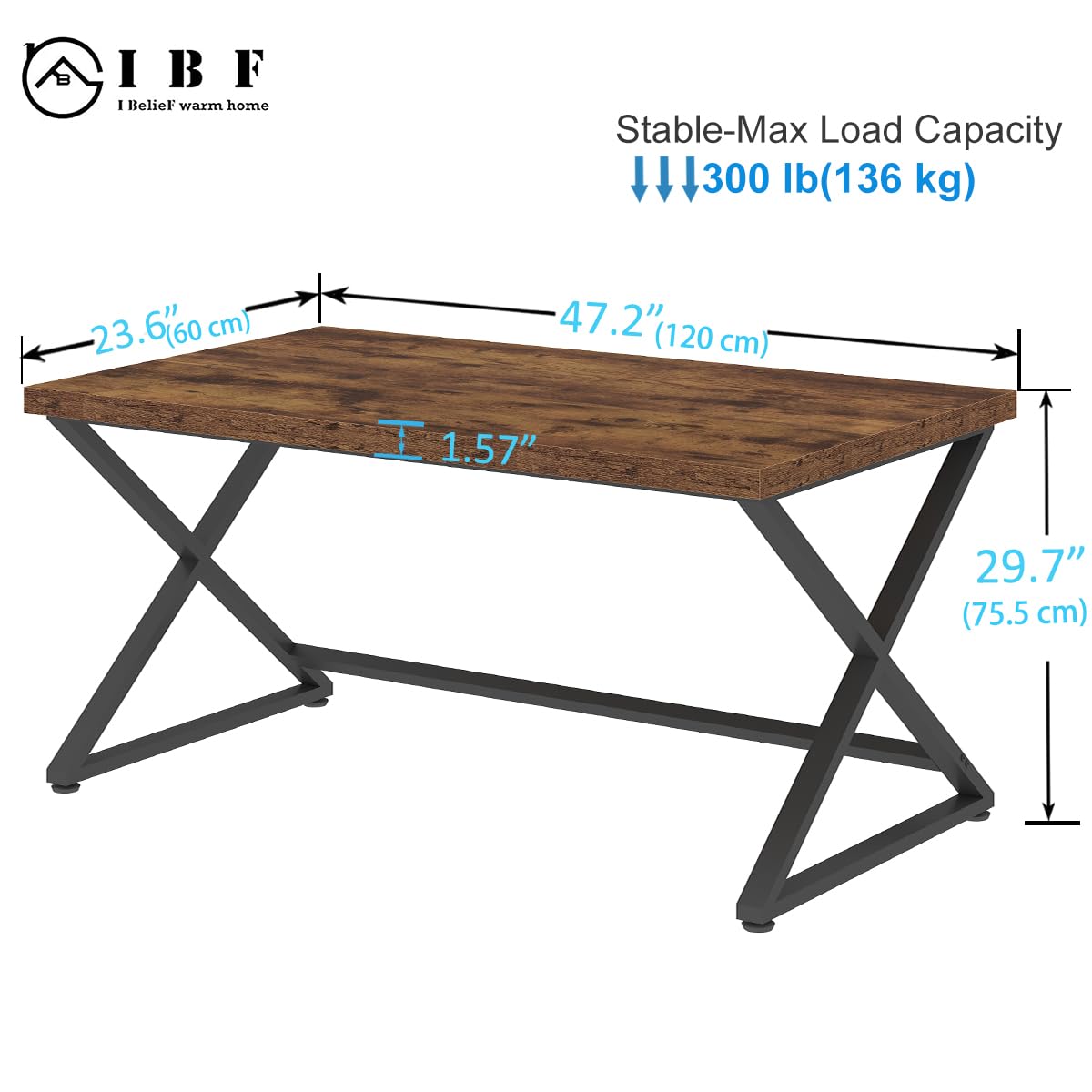 47" Rustic Brown Computer Desk D554967