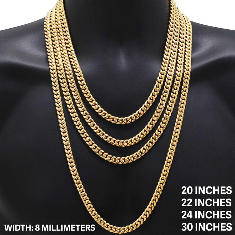 316L Stainless Steel Cuban Link Chain Necklace Bracelet C517