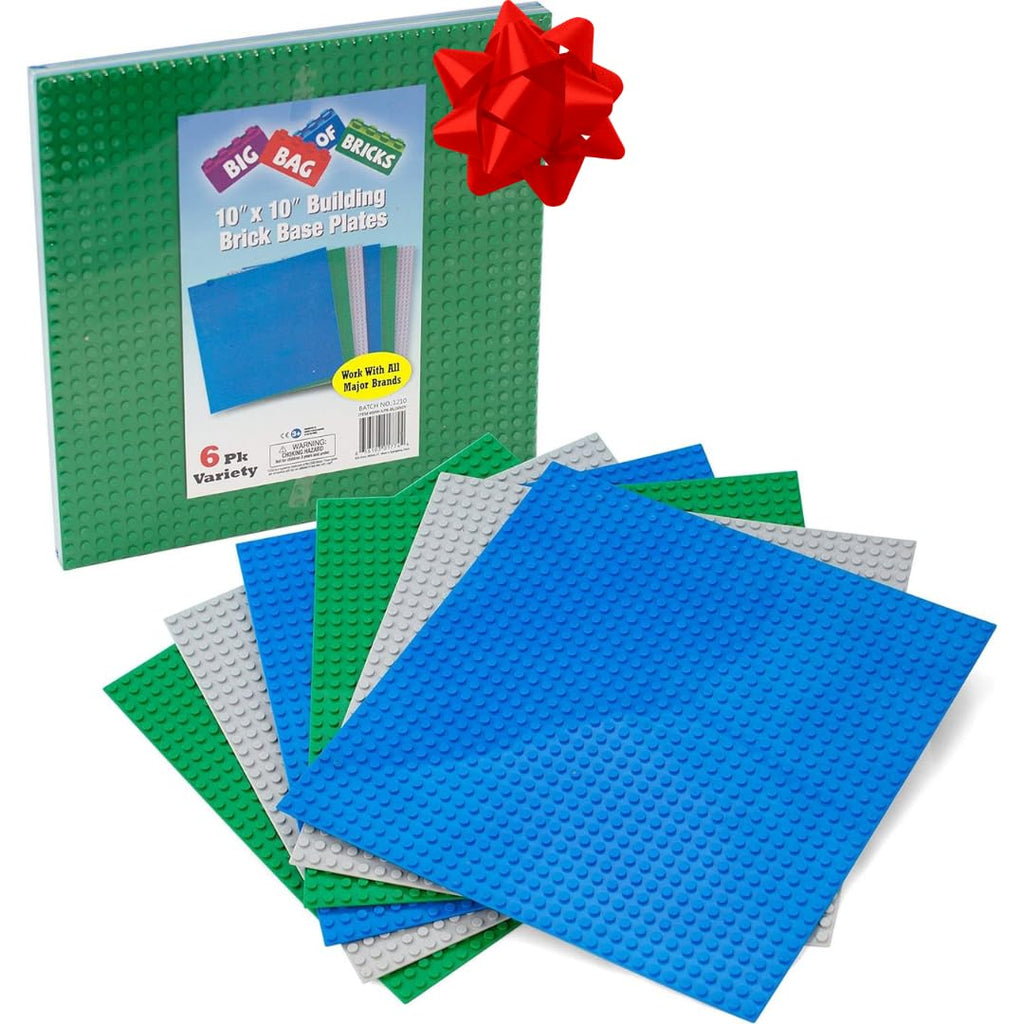 Green Blue White 10x10" Building Bricks Baseplates 4 Pack Q815