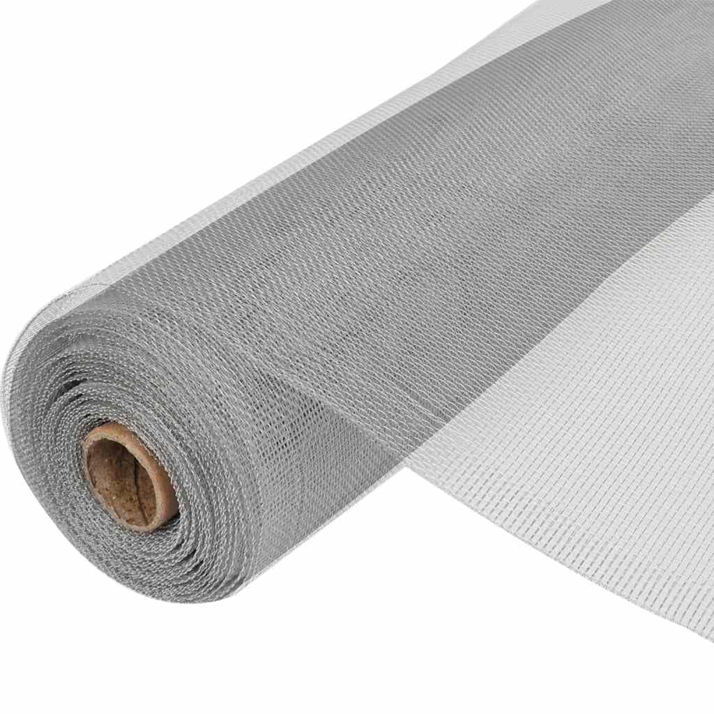 Aluminum Mesh Screen 39.4x196.9 Inch Silver Y85735