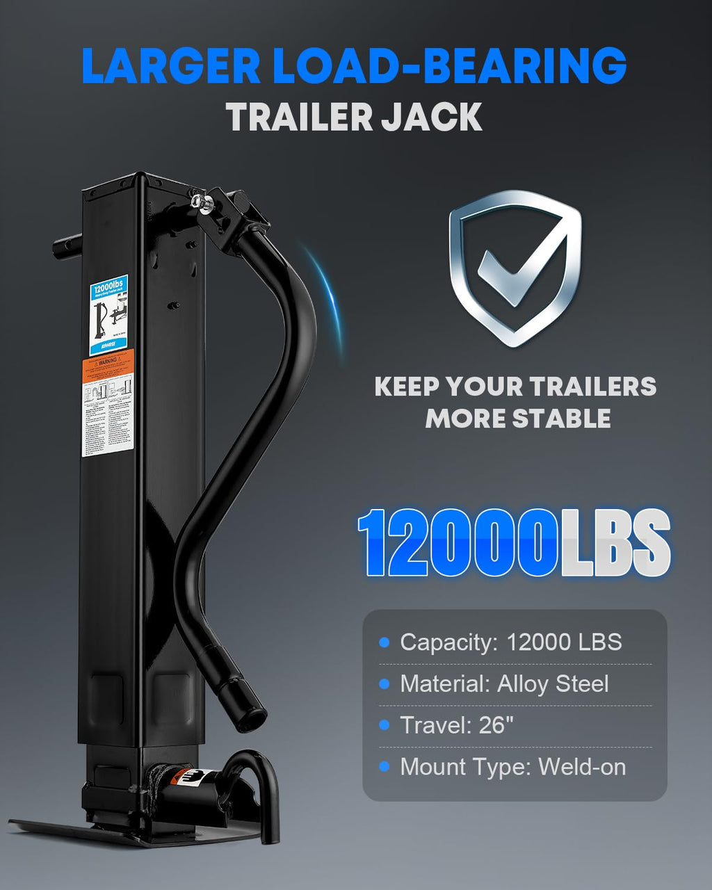 12000 lbs Heavy Duty Trailer Jack J114
