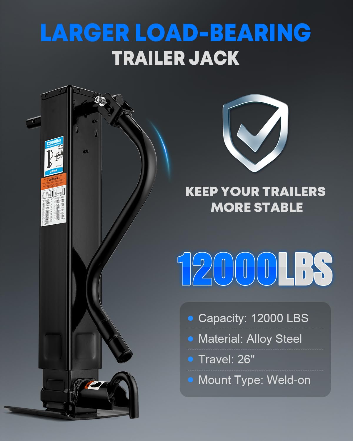 12000 lbs Heavy Duty Trailer Jack J114