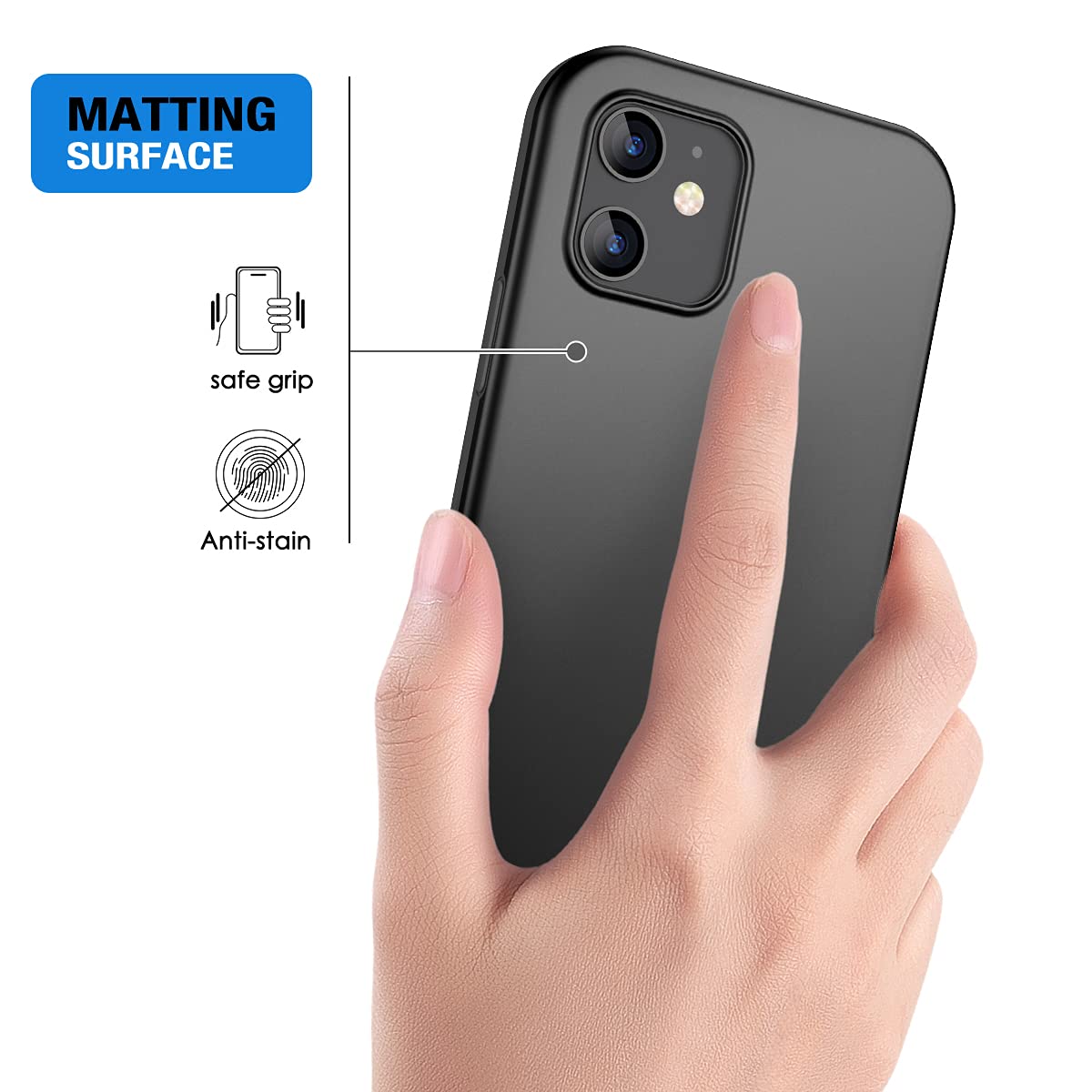 iPhone 12 Mini Case with Screen Protector Black W337505