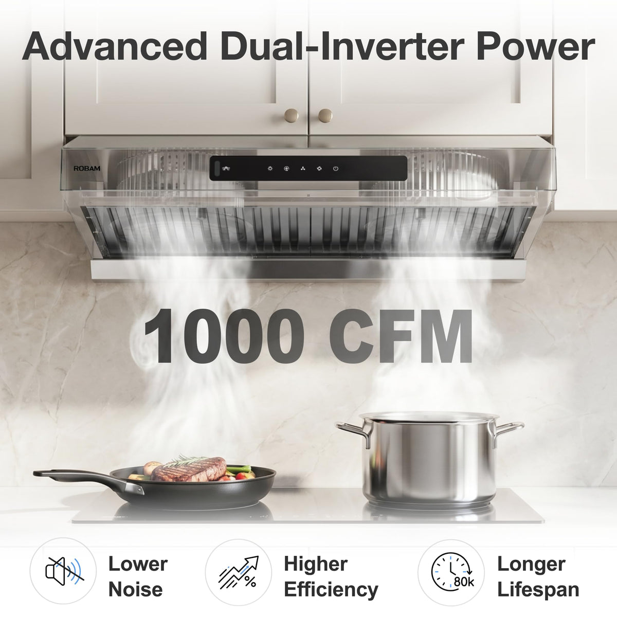30 Inch 1000 CFM Under Cabinet Ducted Stainless Steel Range Hood C75734